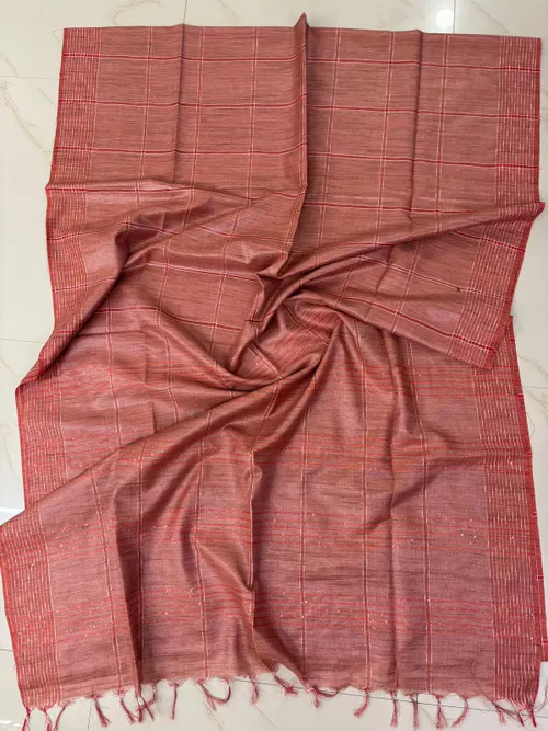 Soft Banswada Tissue Saree with Elegant New Checks & Woven Design